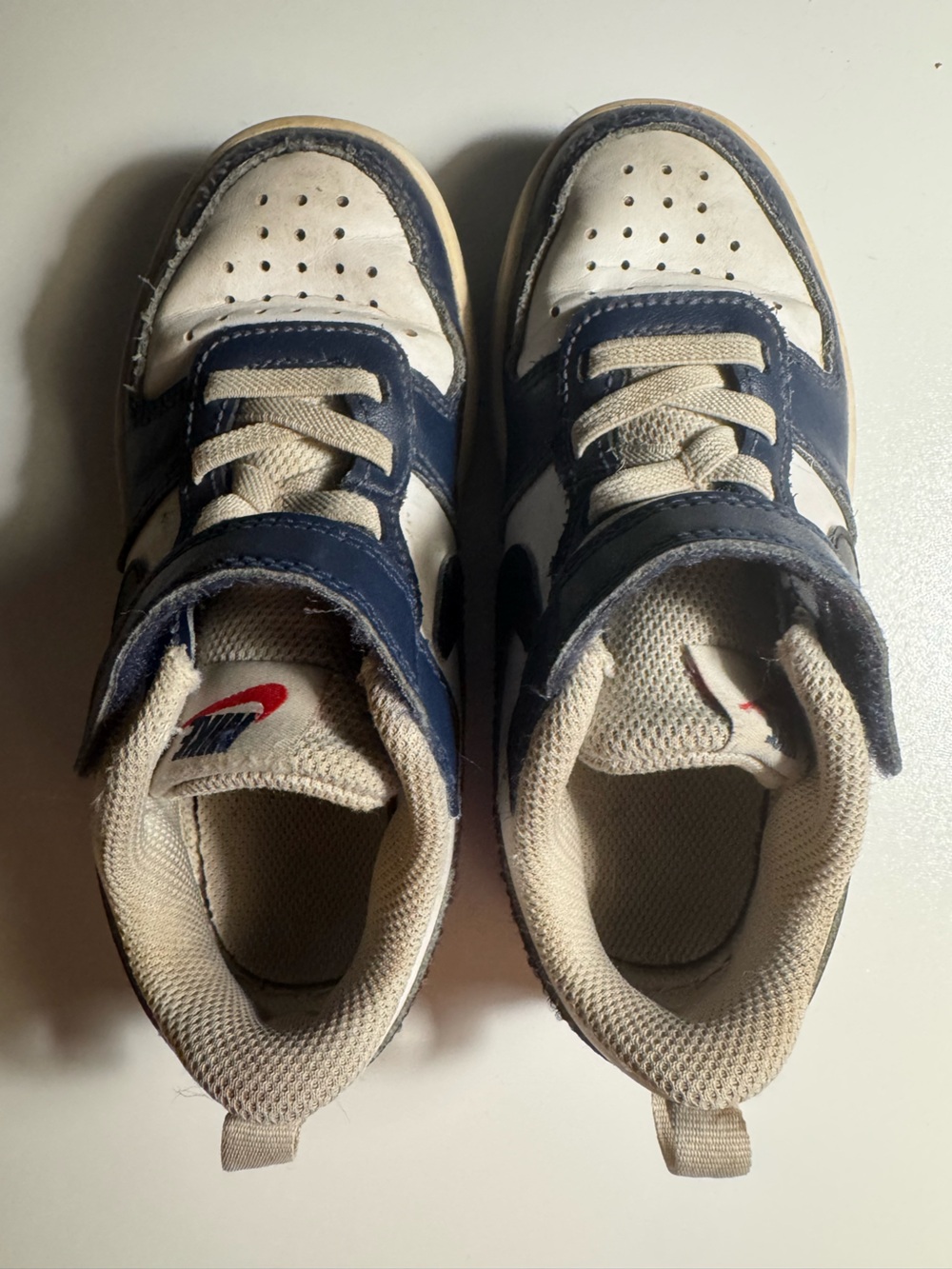 Nike Kids Navy, White and Red Velcro Sneakers Sz11